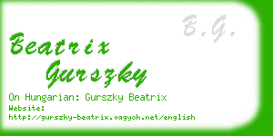 beatrix gurszky business card